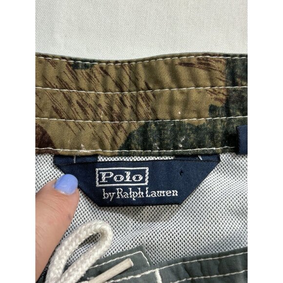 Polo Ralph Lauren Board Shorts Swim Trunks Men's L Camouflage Waistband Red Logo - Picture 4 of 10
